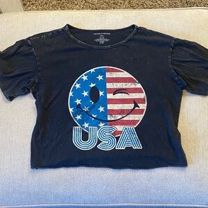 USA Flag Smiley Kids T-Shirt